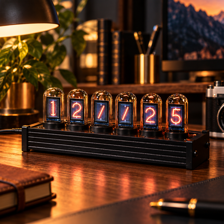 Nixie Tube Style Clock Retro Digital Desk Clock USB Powered