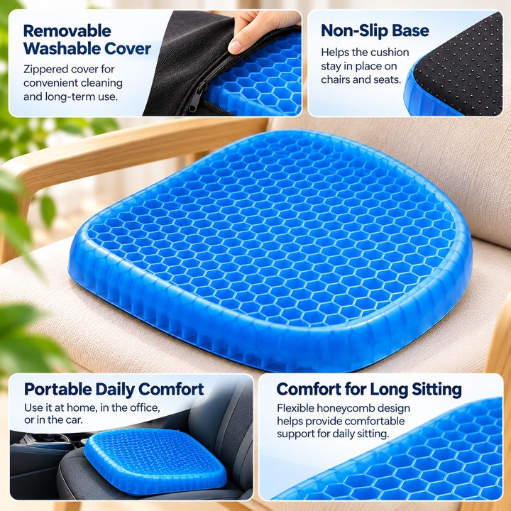 Orthopedic Gel Seat Cushion Tailbone Pain Relief Office Chair