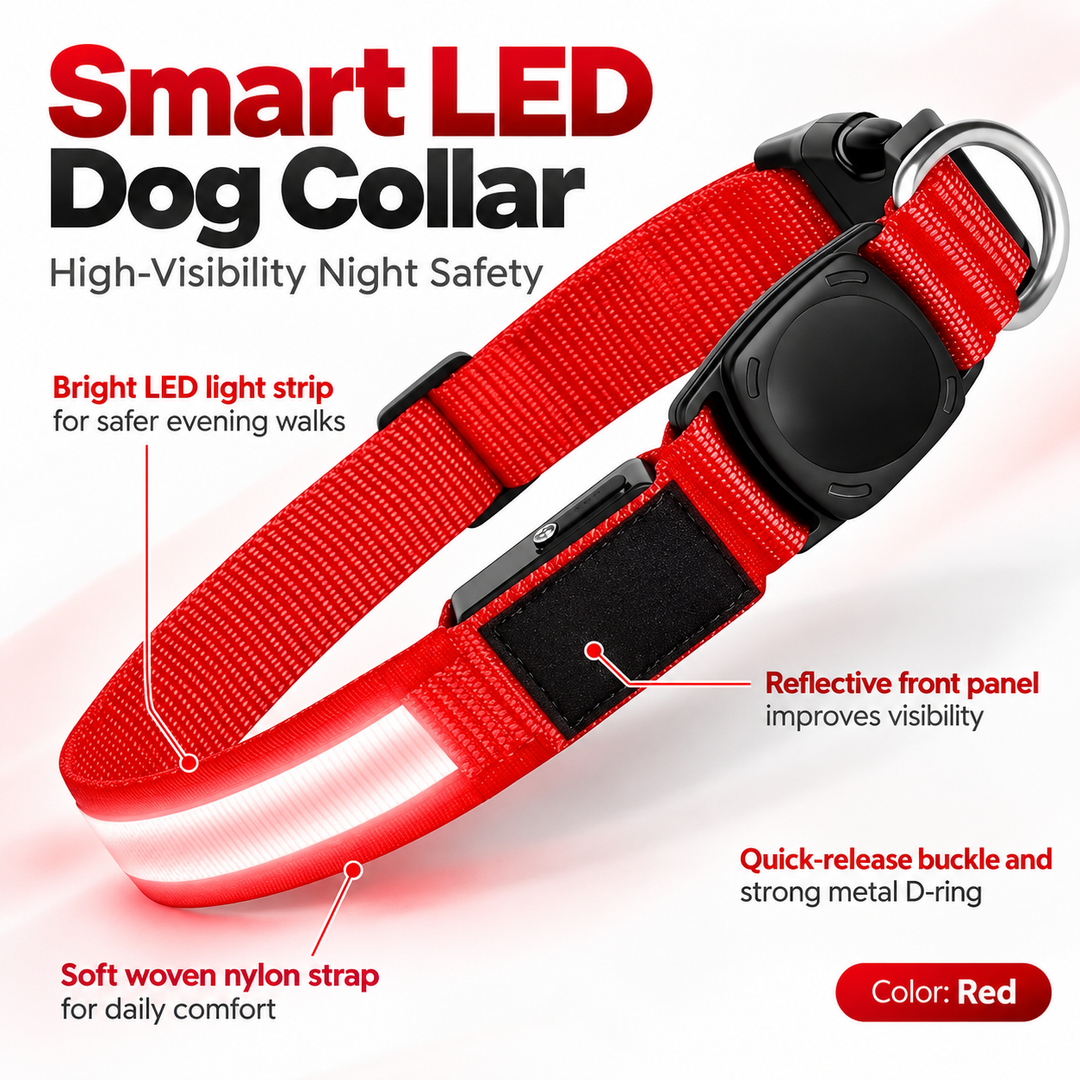 Flashing LED Dog Collar Waterproof USB Rechargeable Safety