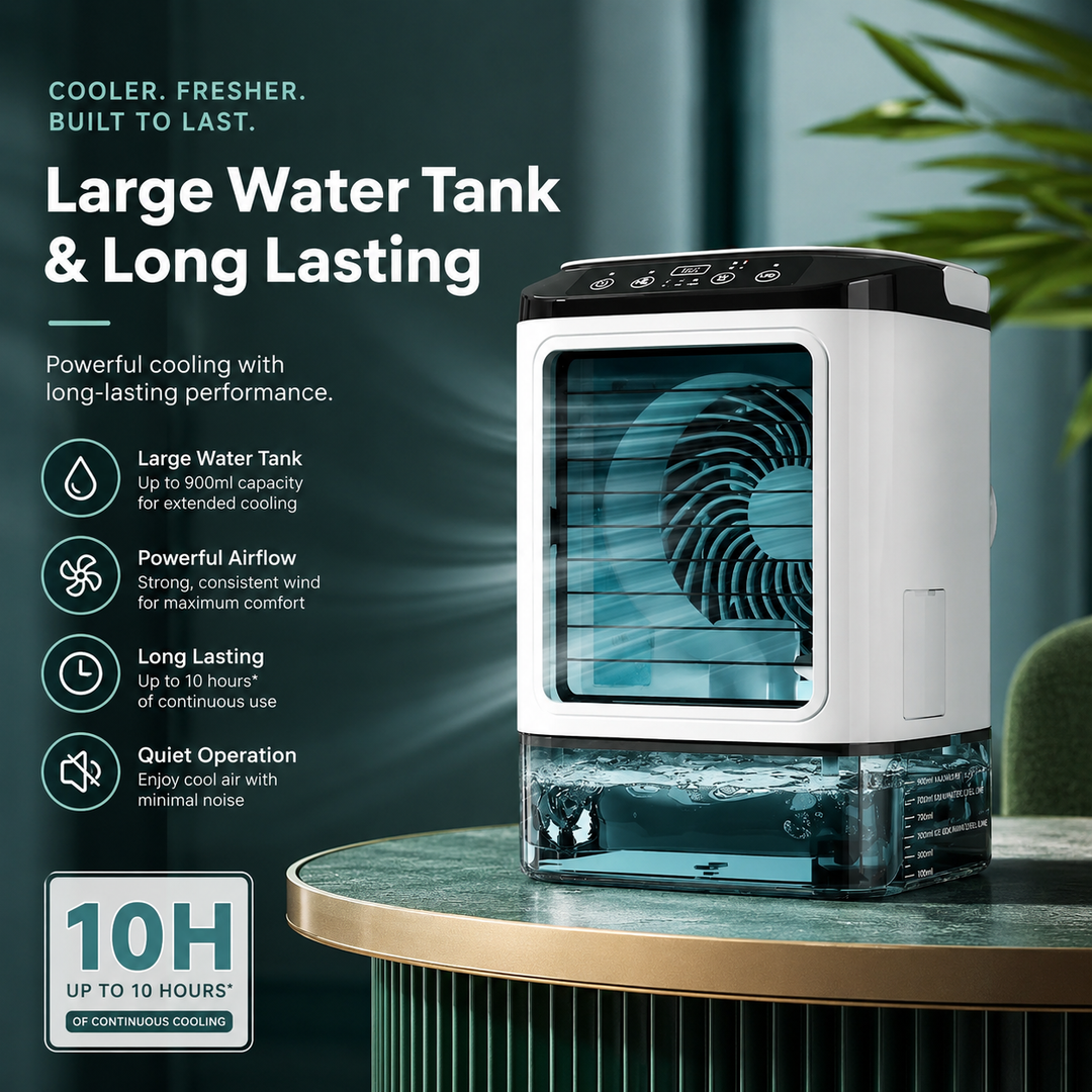 Portable Mini Evaporative Air Cooler Humidifier Fan 900ml