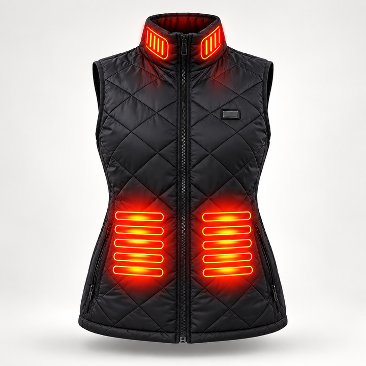 Womens Heated Waistcoat 9 Heating Zones Rechargeable Gilet