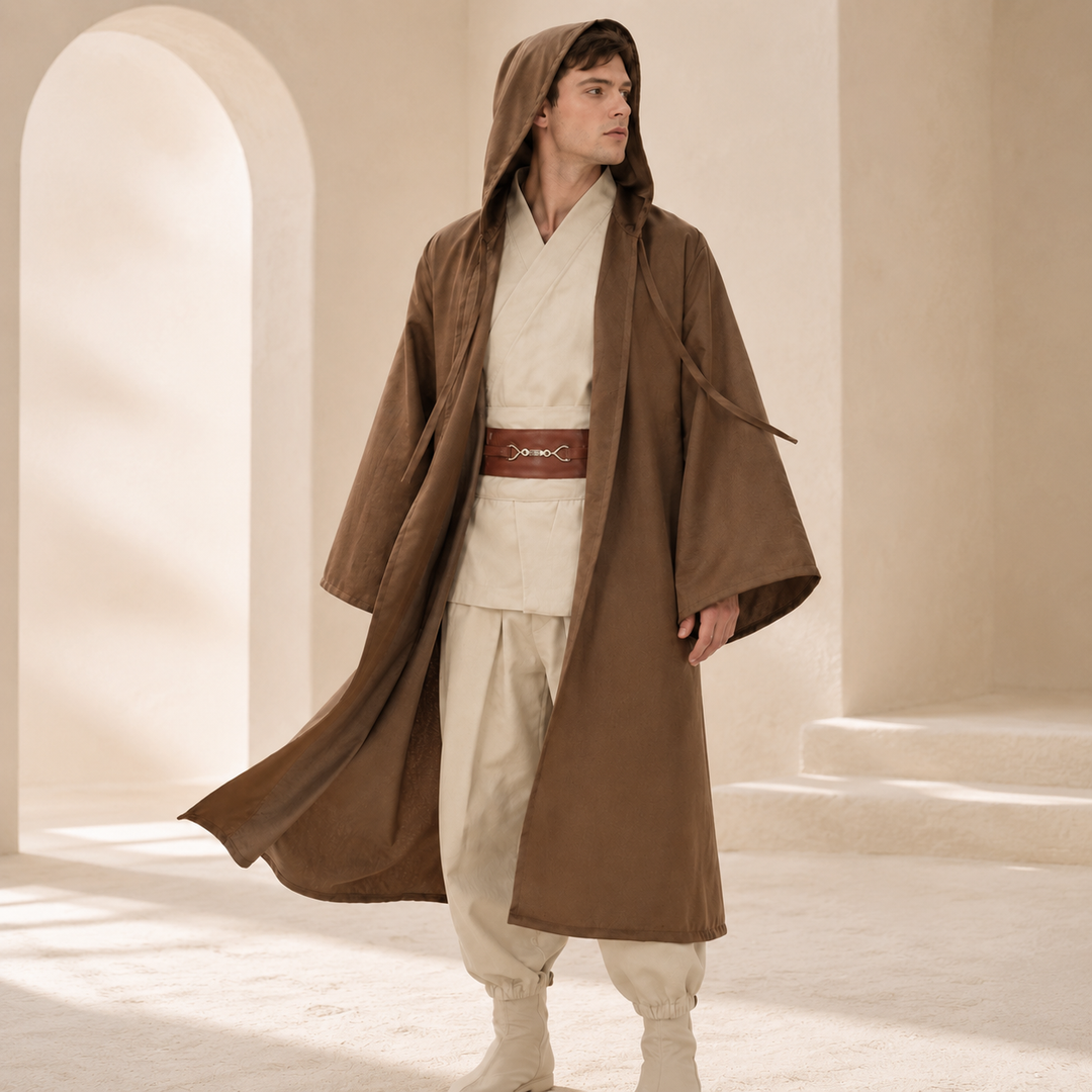 Mens Jedi Robe and Cloak Costume Set Halloween Cosplay