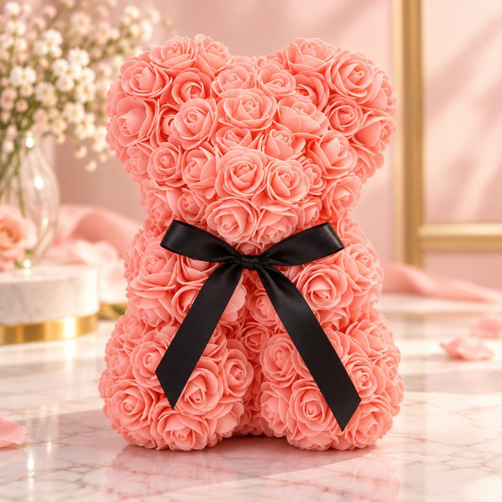 Rose Bear Handmade Luxury Flower Teddy Bear Gift for Her
