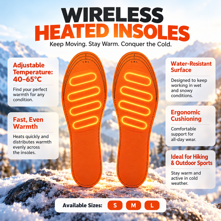 Rechargeable Heated Insoles Hiking Outdoor Sports Foot Warmers