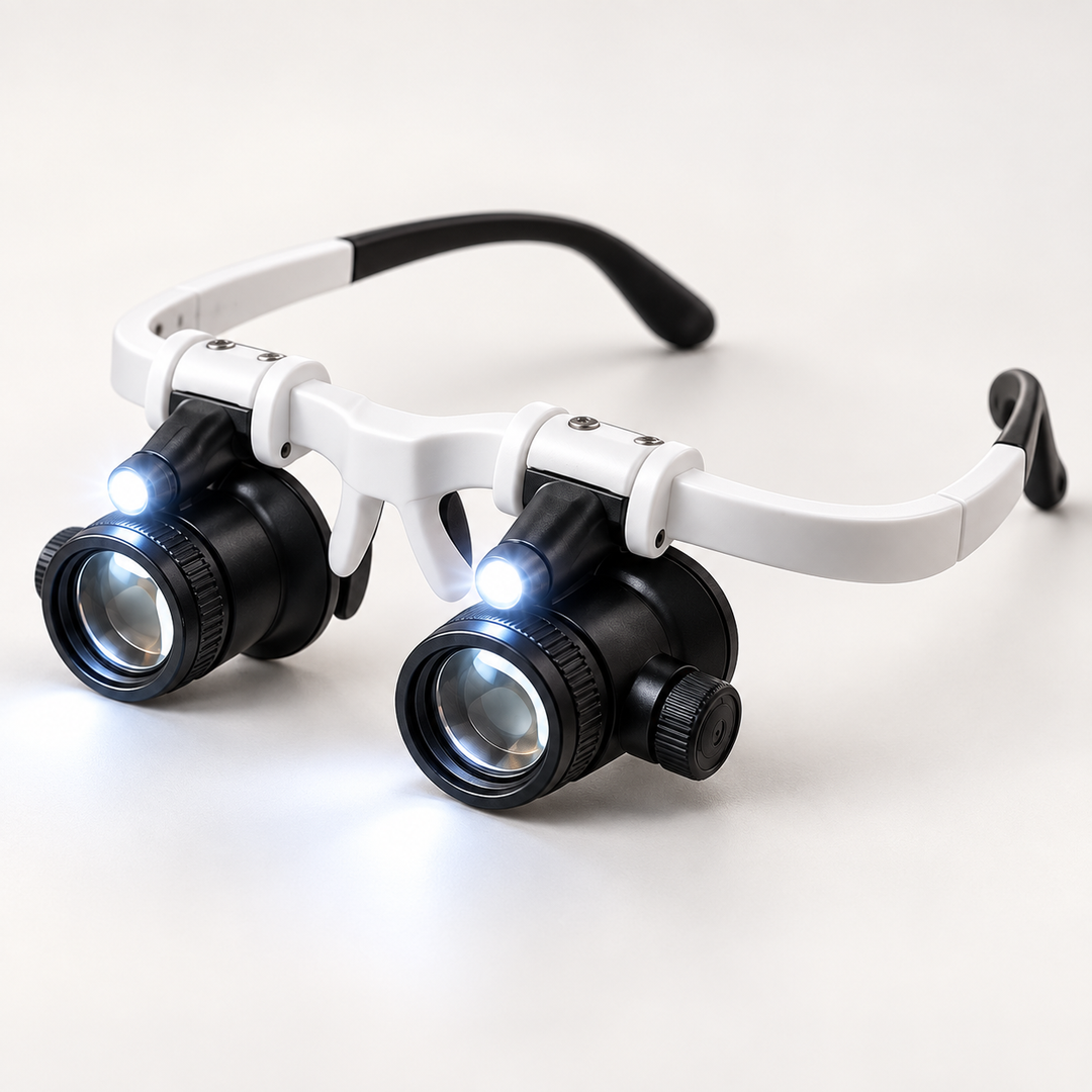 LED Illuminated Magnifier Glasses Hands Free for Reading Hobbies