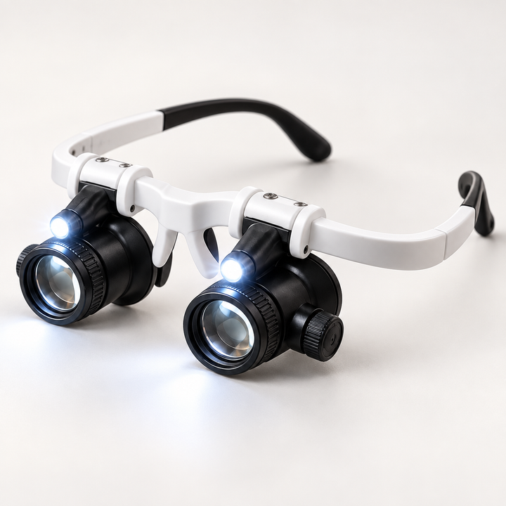 LED Illuminated Magnifier Glasses Hands Free for Reading Hobbies