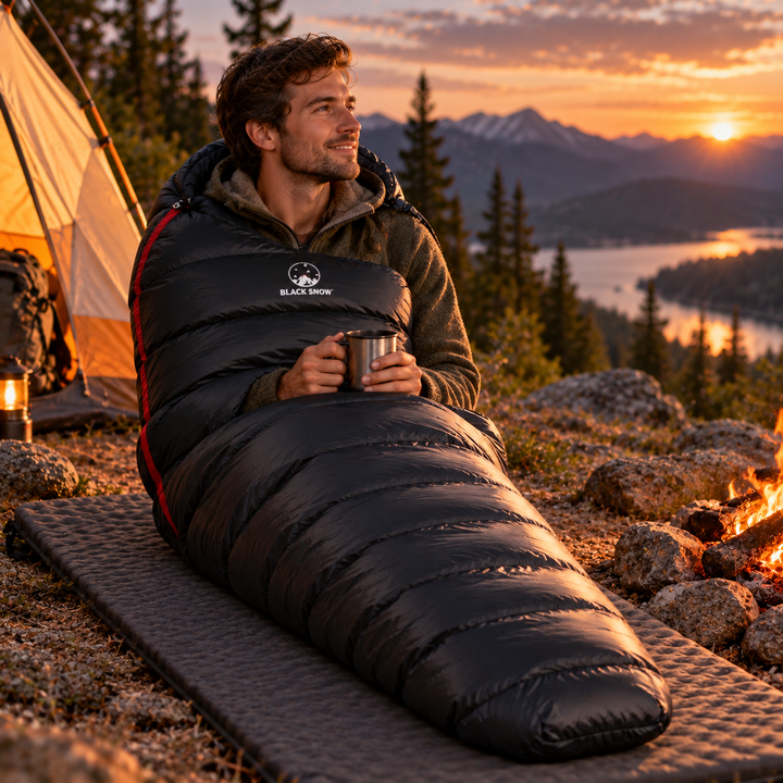 Winter Sleeping Bag Down Insulated for Cold Camping