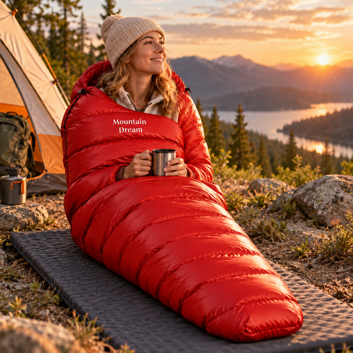 Winter Sleeping Bag Down Insulated for Cold Camping