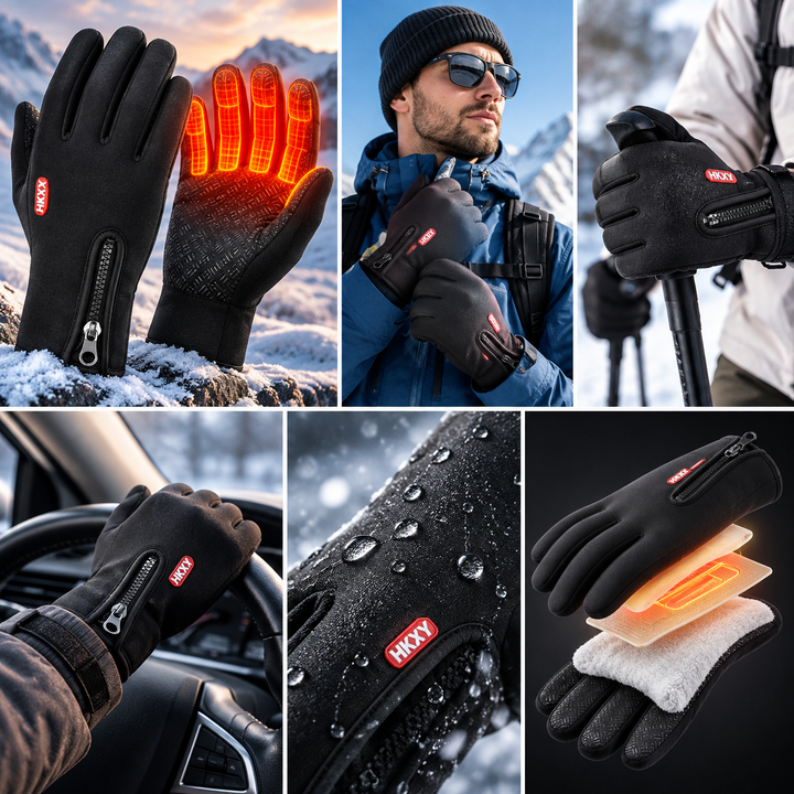 Electric Heated Gloves Waterproof Winter Gloves Rechargeable