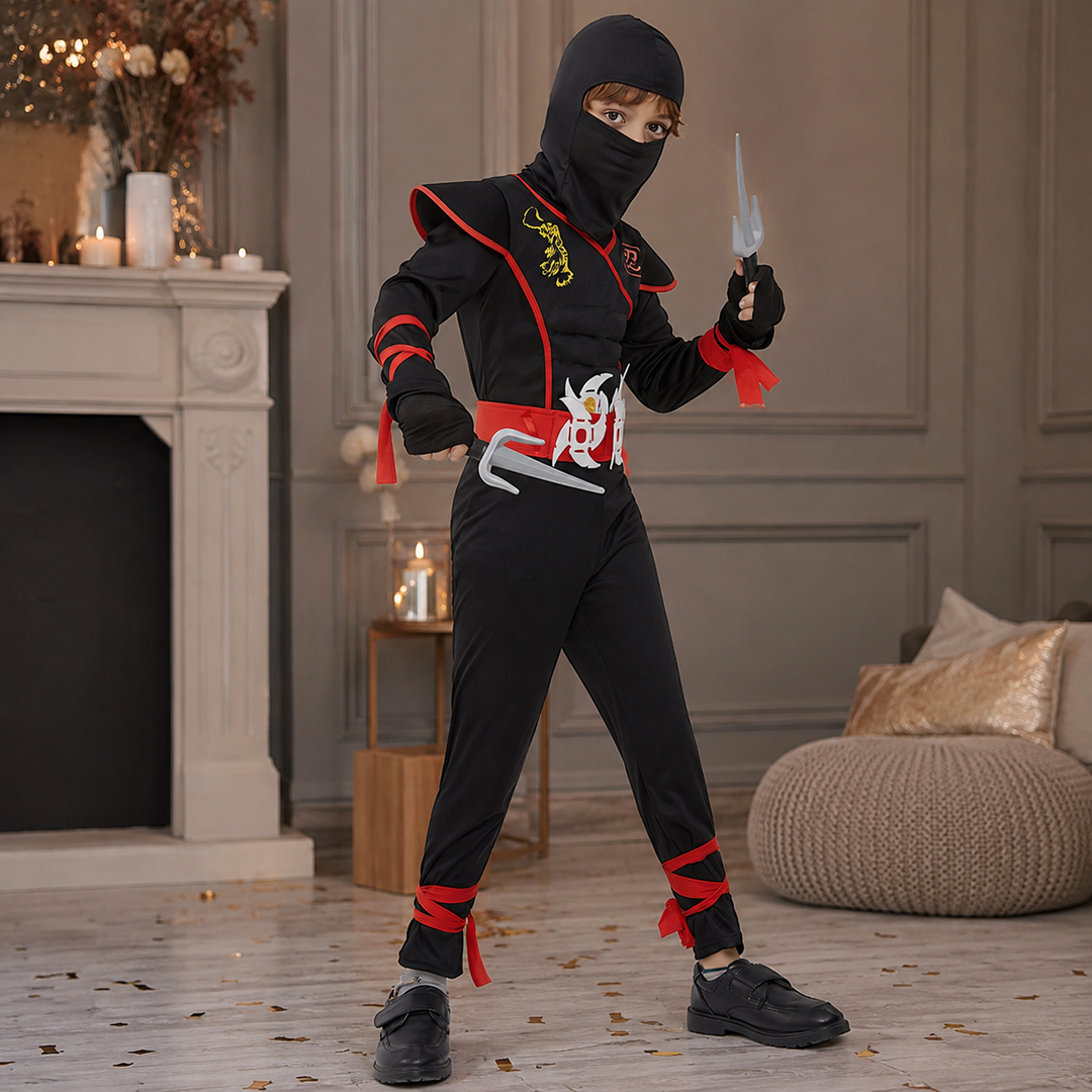 Kids Ninja Costume Muscle Bodysuit Halloween Boys