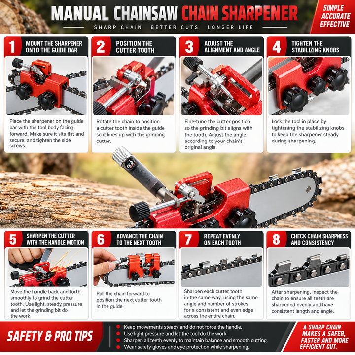 Chainsaw Chain Sharpener Tool Portable Fast Sharpening Kit