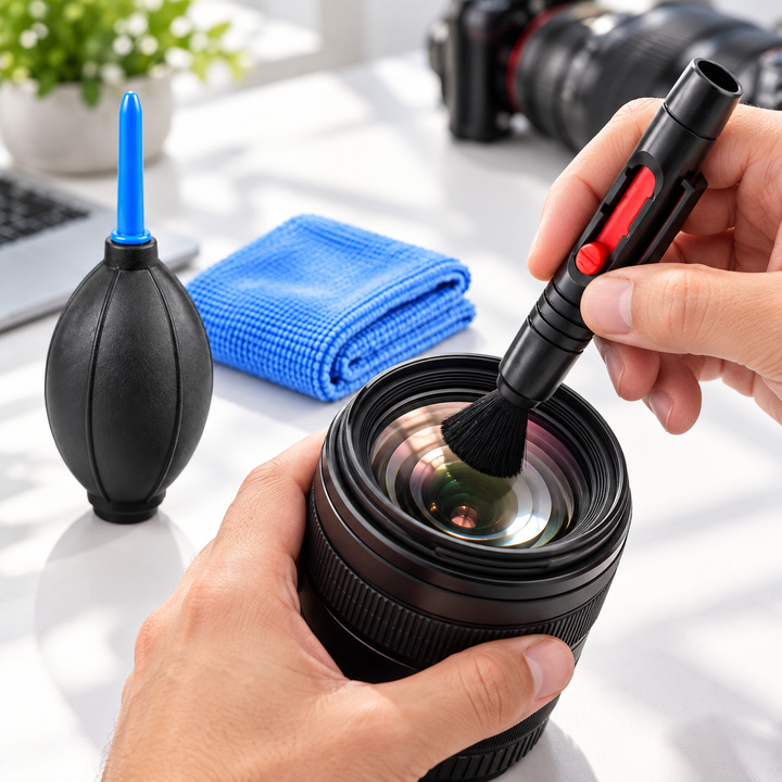 3-in-1 Camera Lens Cleaning Kit Blower Brush Pen and Cloth