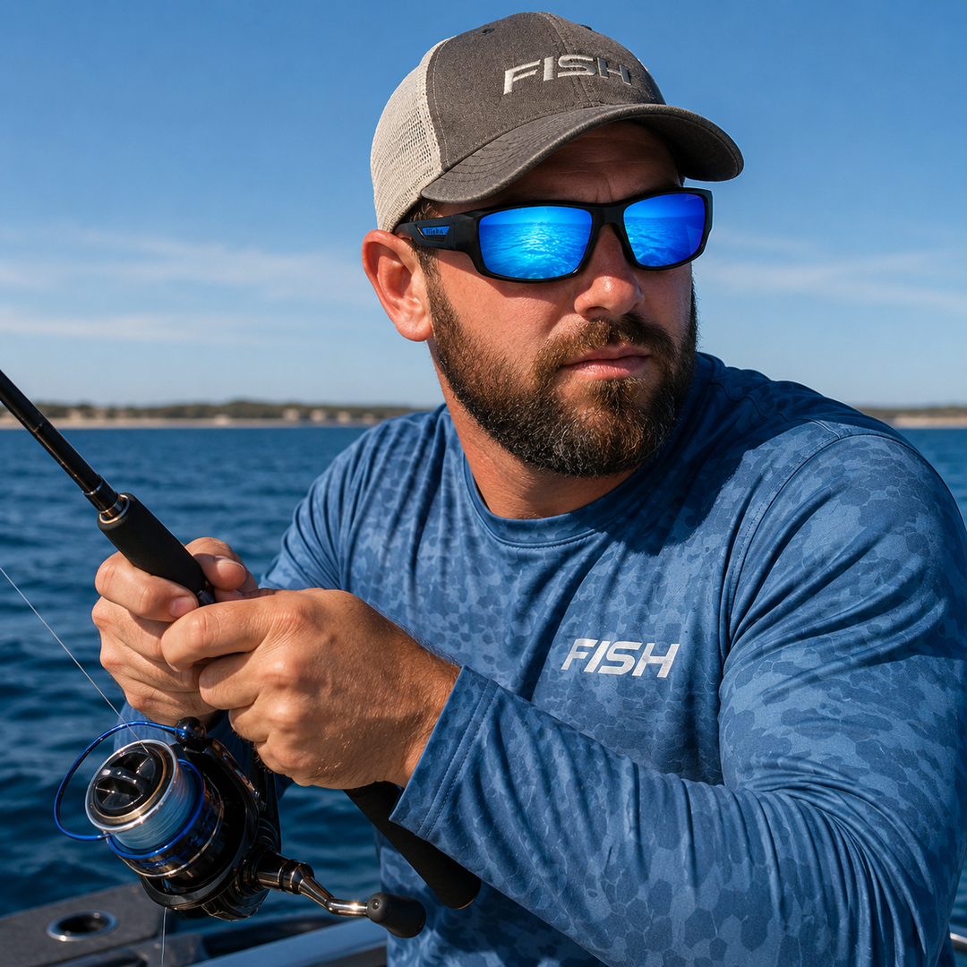 Polarized Fishing Sunglasses for Men UV400 Protection Anti-Glare Wraparound