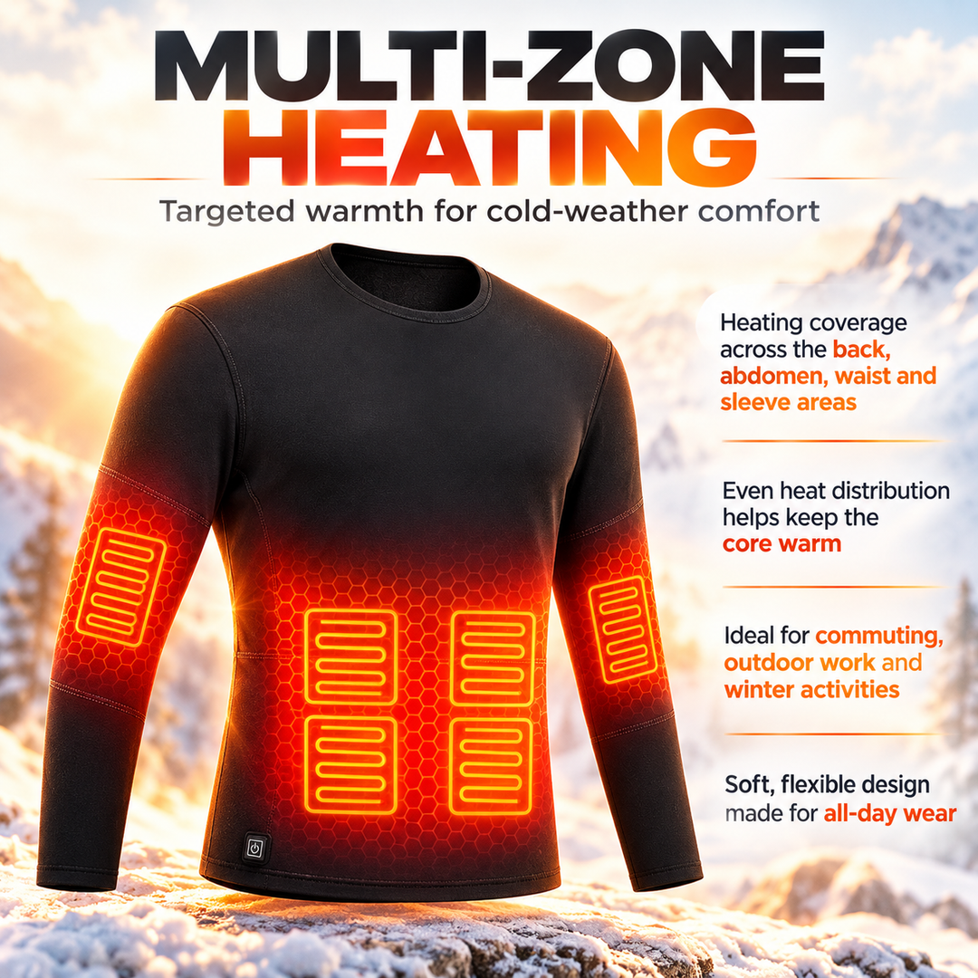 Thermal Heated Top Rechargeable Warming Base Layer for Men and Women
