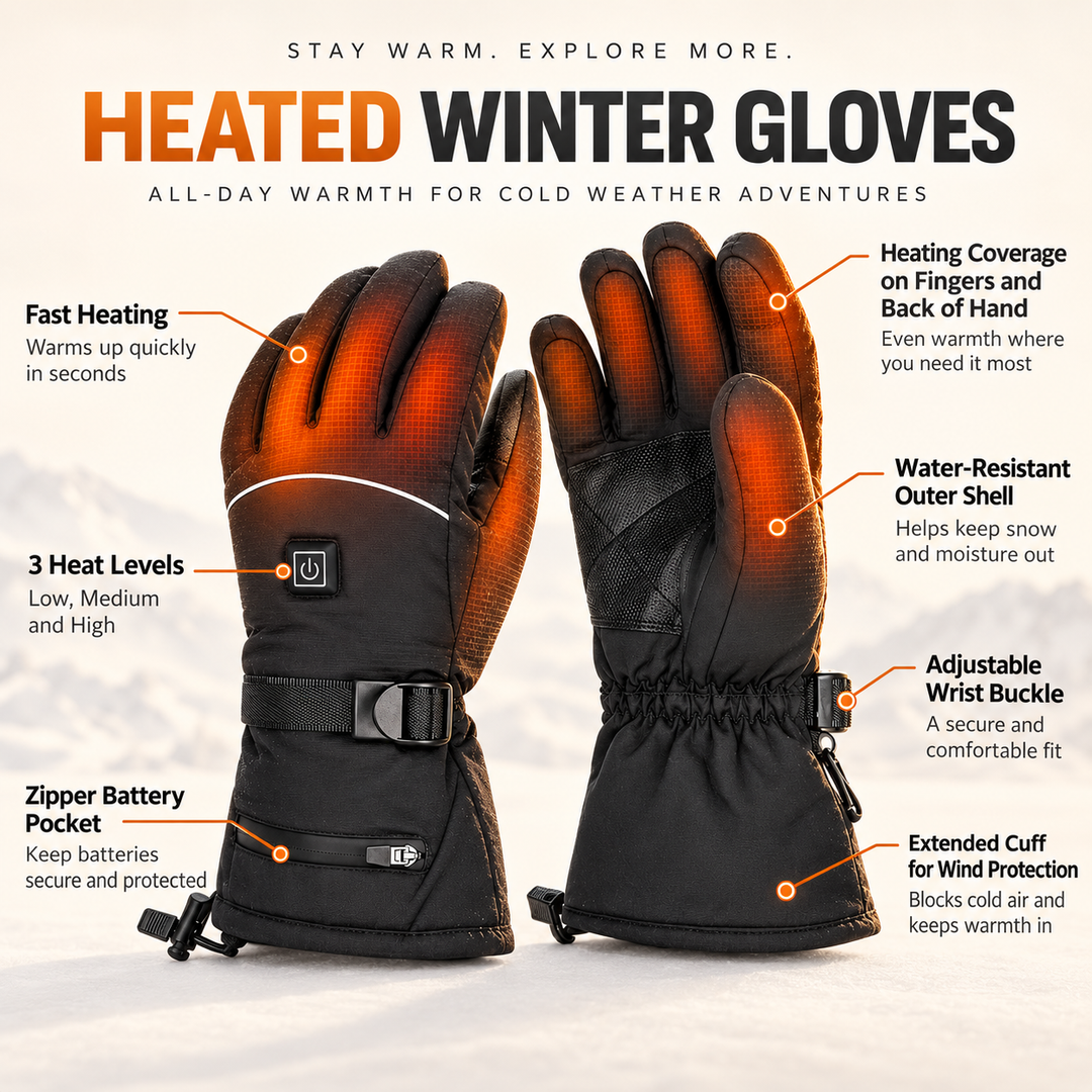 Heated Gloves Waterproof Rechargeable Thermal Winter Hand Warmers