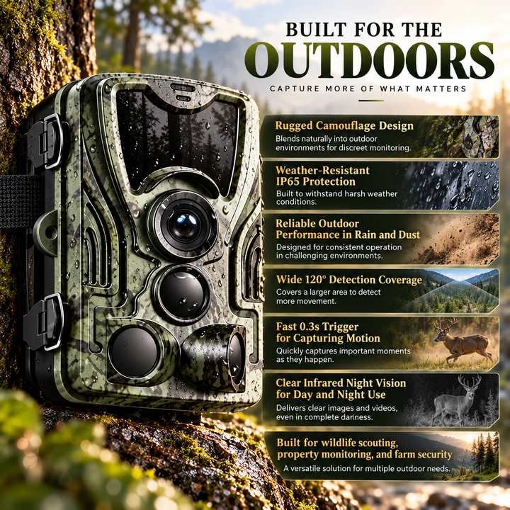 Wildlife Trail Camera IP65 Waterproof Motion Activated Garden