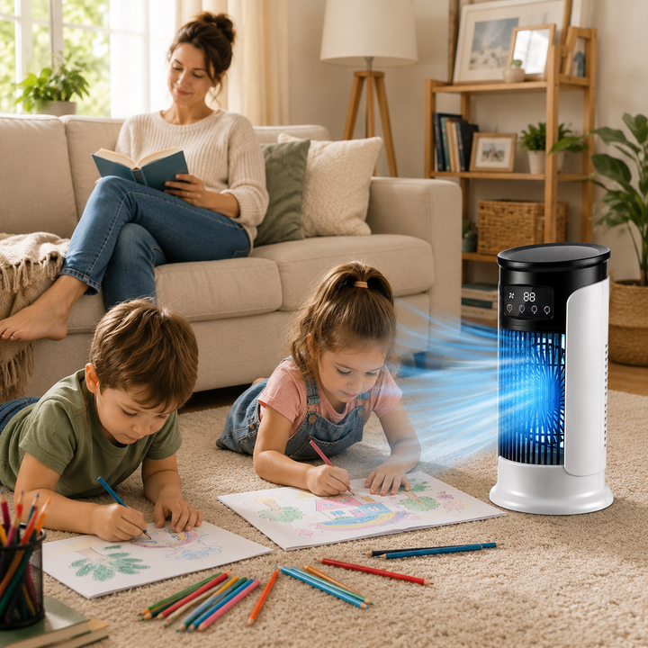 Portable Tower Fan Air Conditioner USB Mini Air Cooler Humidifier