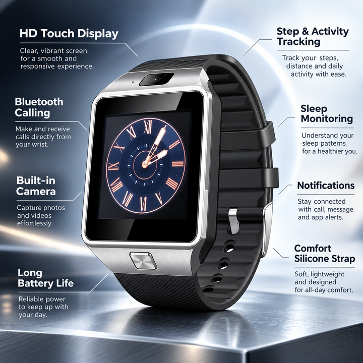 Bluetooth Touchscreen Smart Watch Fitness Tracker with Calls