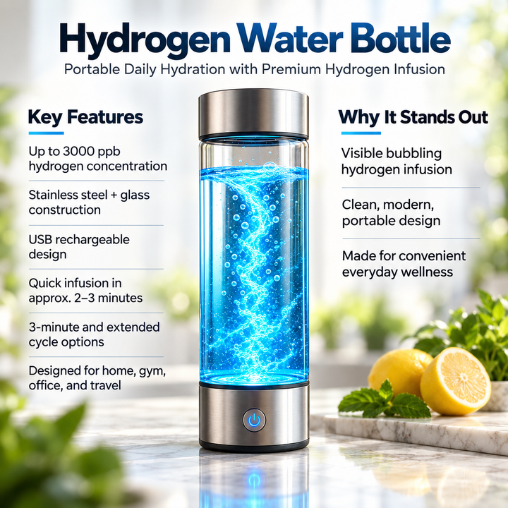 Hydrogen Water Bottle USB Rechargeable Portable Ionizer Bottle