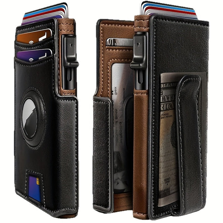 Metal RFID Wallet with Automatic Pop-Up and Airtag Slot