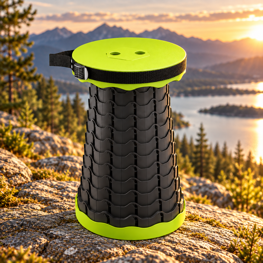 Ultra Compact Foldable Stool Lightweight Adjustable Camping Seat