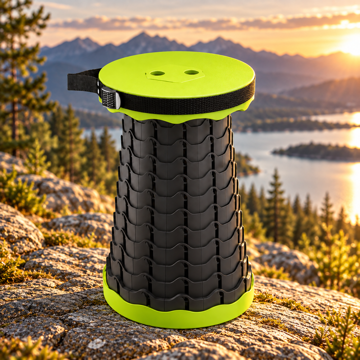 Ultra Compact Foldable Stool Lightweight Adjustable Camping Seat
