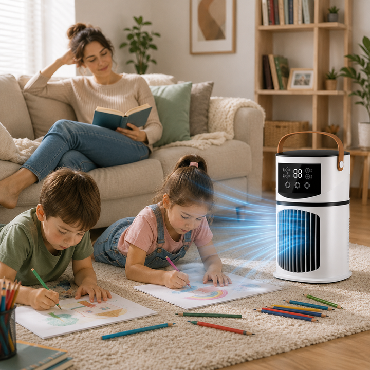 Portable Air Conditioner Desk Fan Humidifier with Timer Quiet Air Cooler