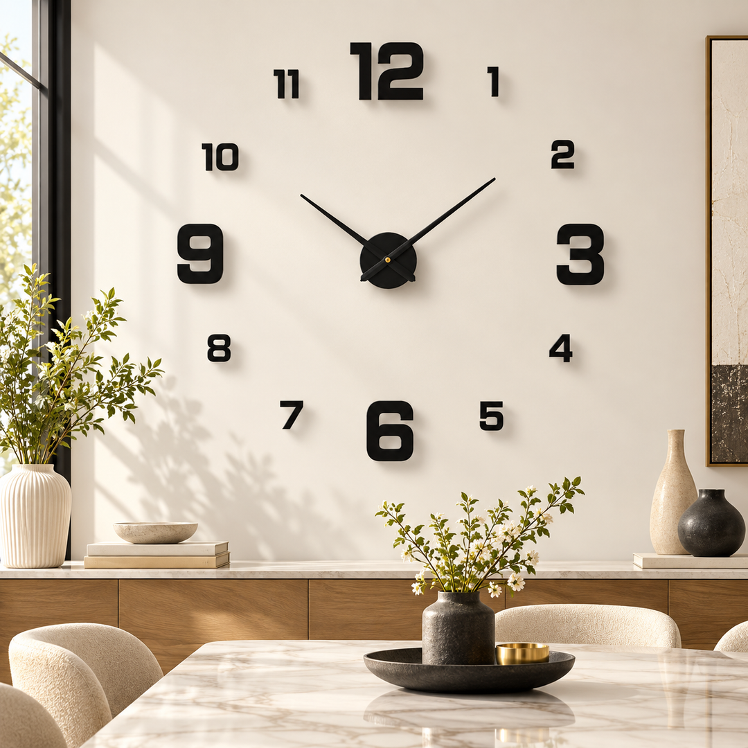 Modern Statement Wall Clock Large Decorative Clock for Living Room