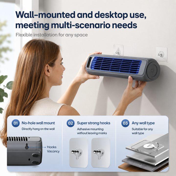 Portable Tower Fan Rechargeable Quiet Desktop Cooling Fan 3 Speed