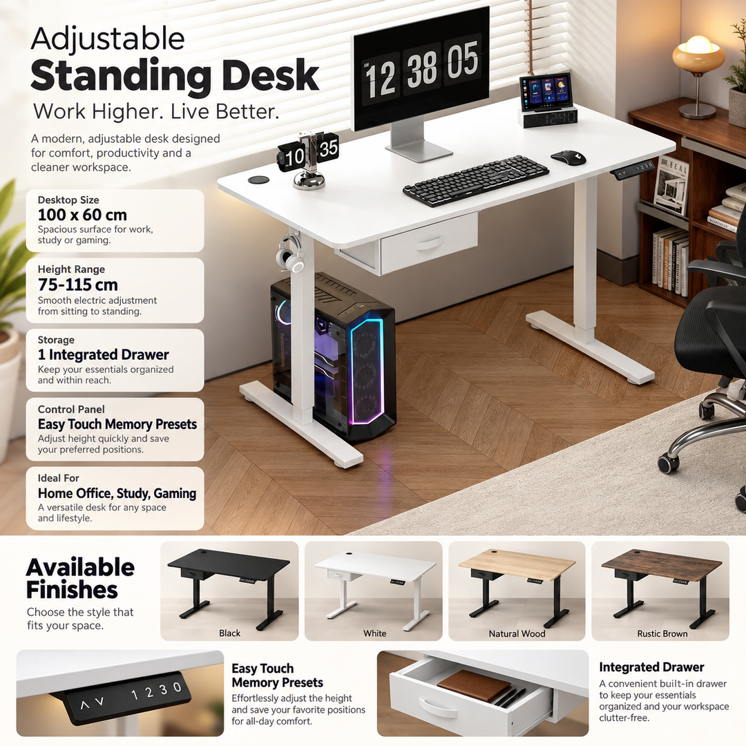 Electric Standing Desk Height Adjustable Sit Stand Desk Home Office