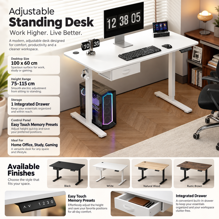 Electric Standing Desk Height Adjustable Sit Stand Desk Home Office