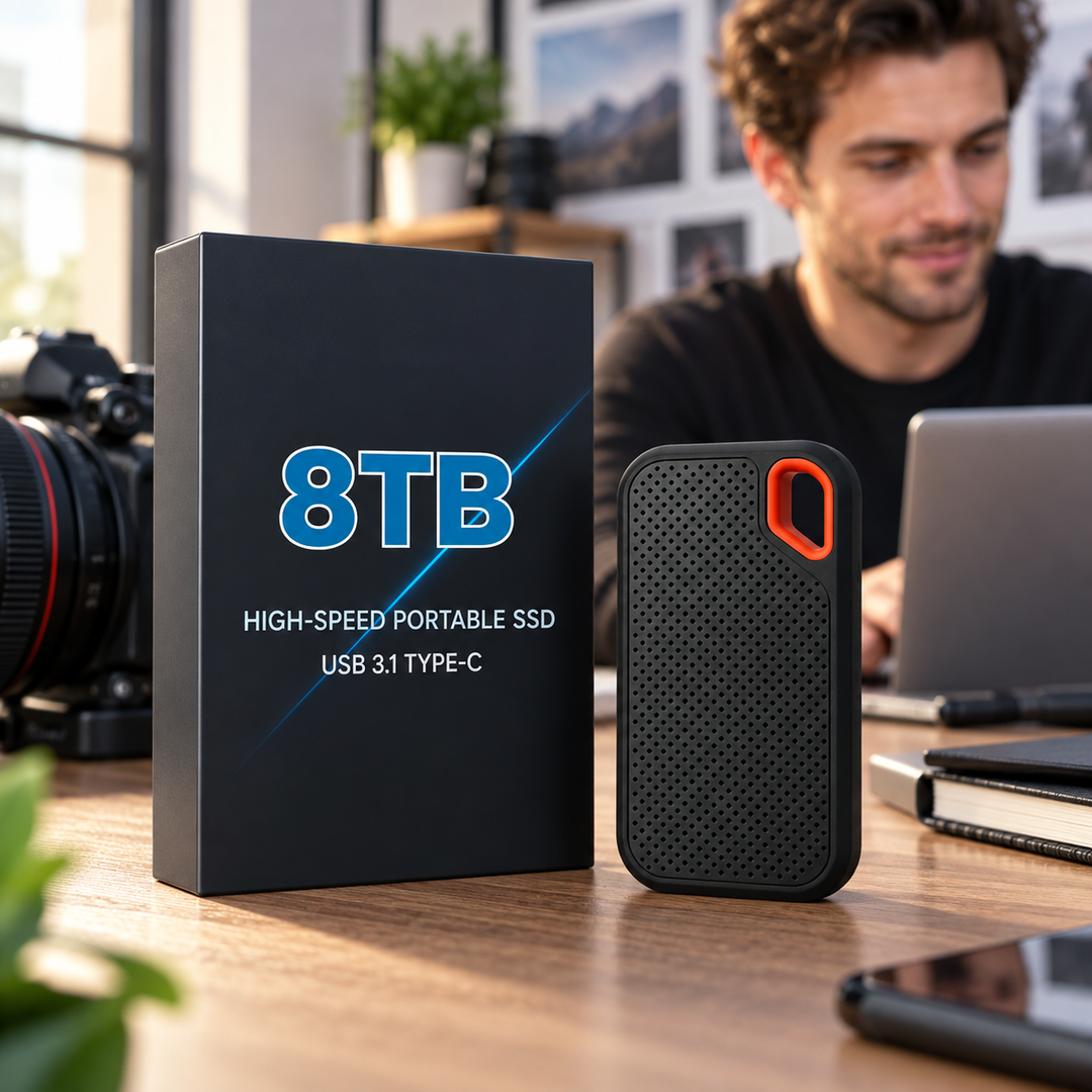 Portable External SSD Hard Drive for Photos Videos PC and Phone