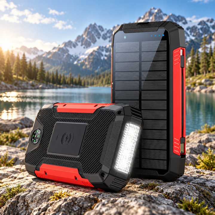 30000mAh Solar Power Bank Wireless Waterproof Portable Charger