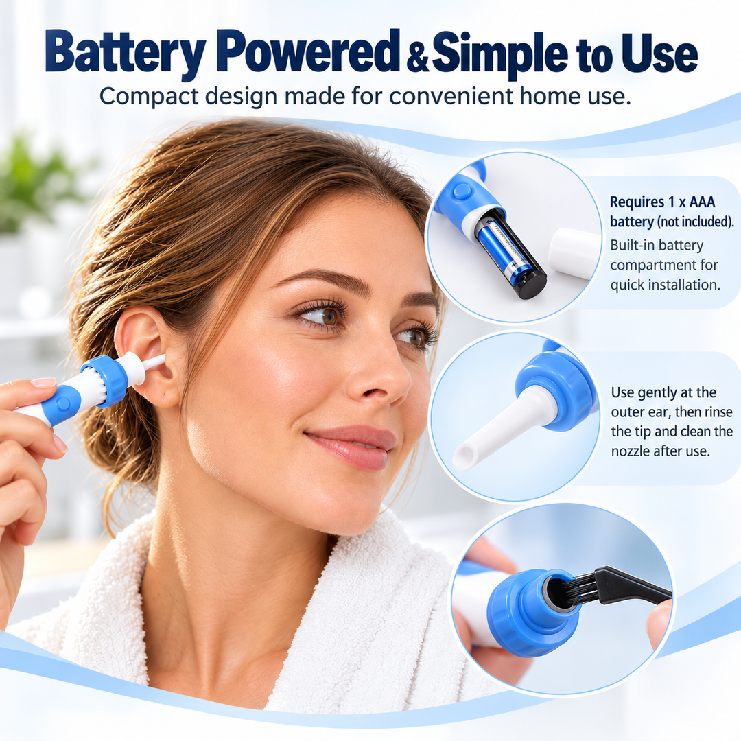 Electric Ear Wax Removal Tool Suction Cleaner Silicone Tip for Home