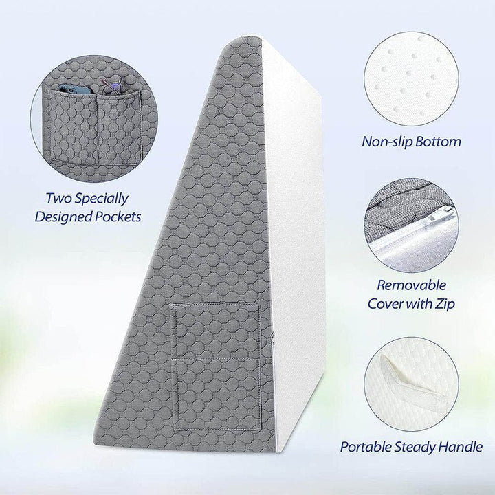 Wedge Pillow for Acid Reflux Memory Foam Bed Support Cushion
