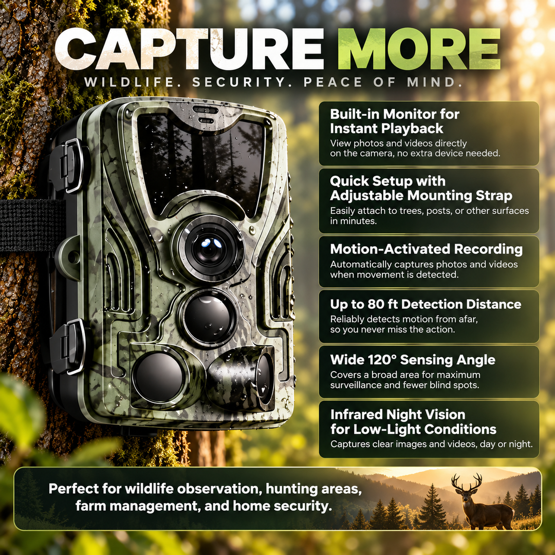 Wildlife Trail Camera IP65 Waterproof Motion Activated Garden