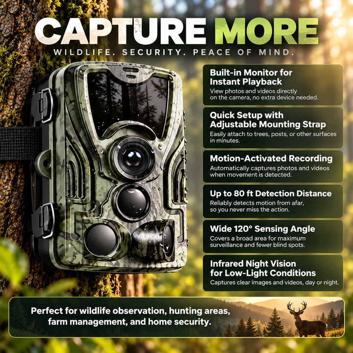 Wildlife Trail Camera IP65 Waterproof Motion Activated Garden