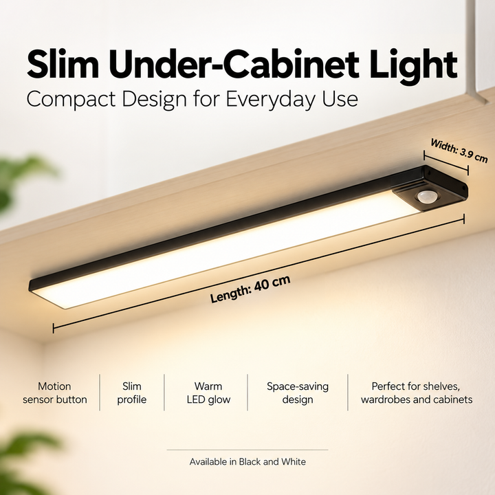 LED Motion Sensor Cabinet Light USB Rechargeable Magnetic Strip