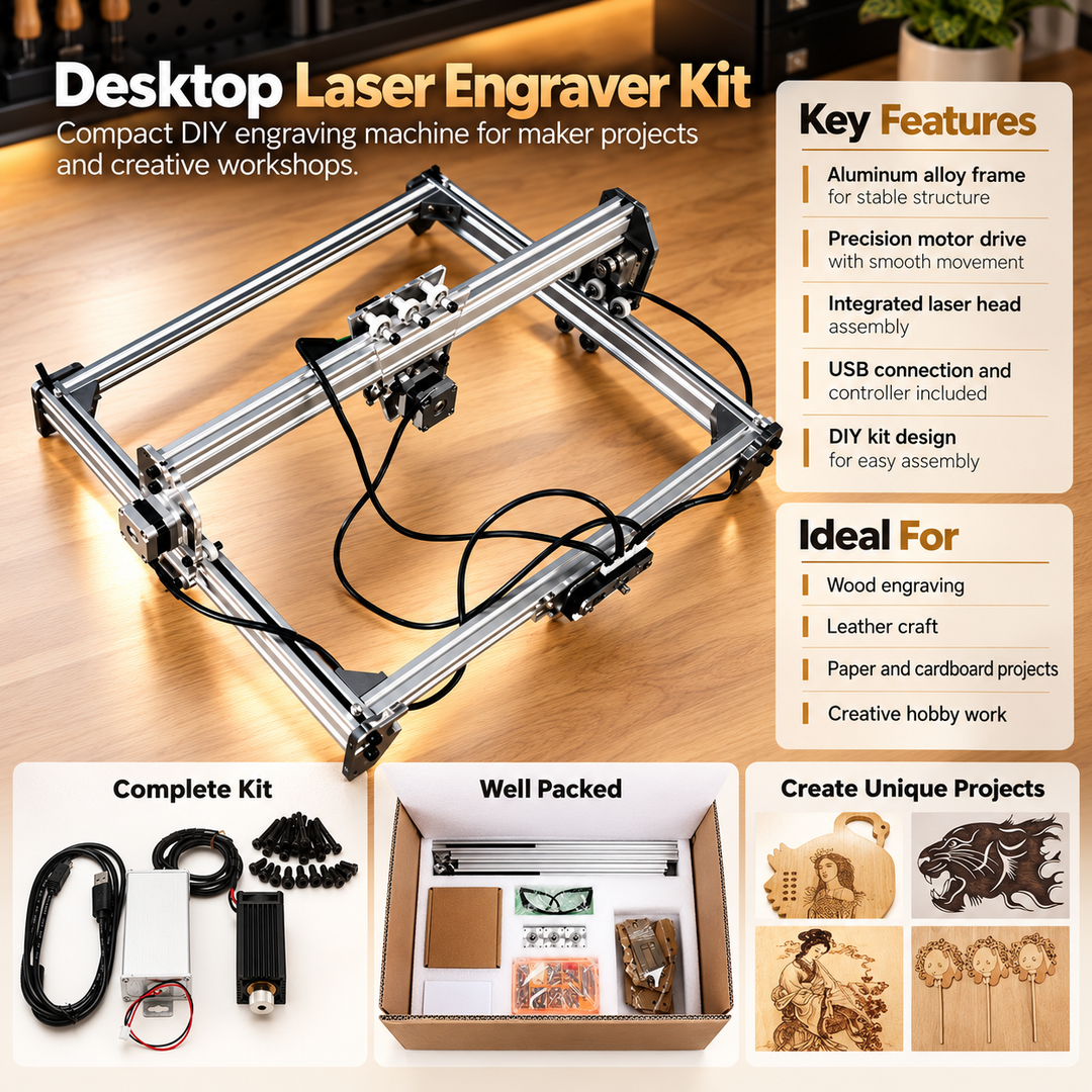 Laser Engraving Machine 3000mW Blue CNC Wood Engraver Cutter