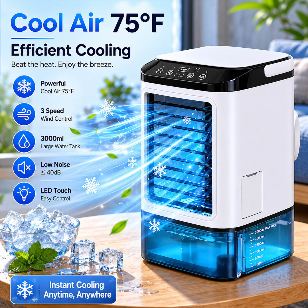 Portable Mini Evaporative Air Cooler Humidifier Fan 900ml