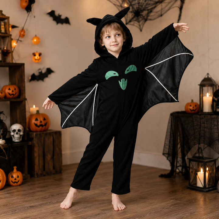 Kids Bat Wings Onesie Costume Glow Halloween Boys Girls