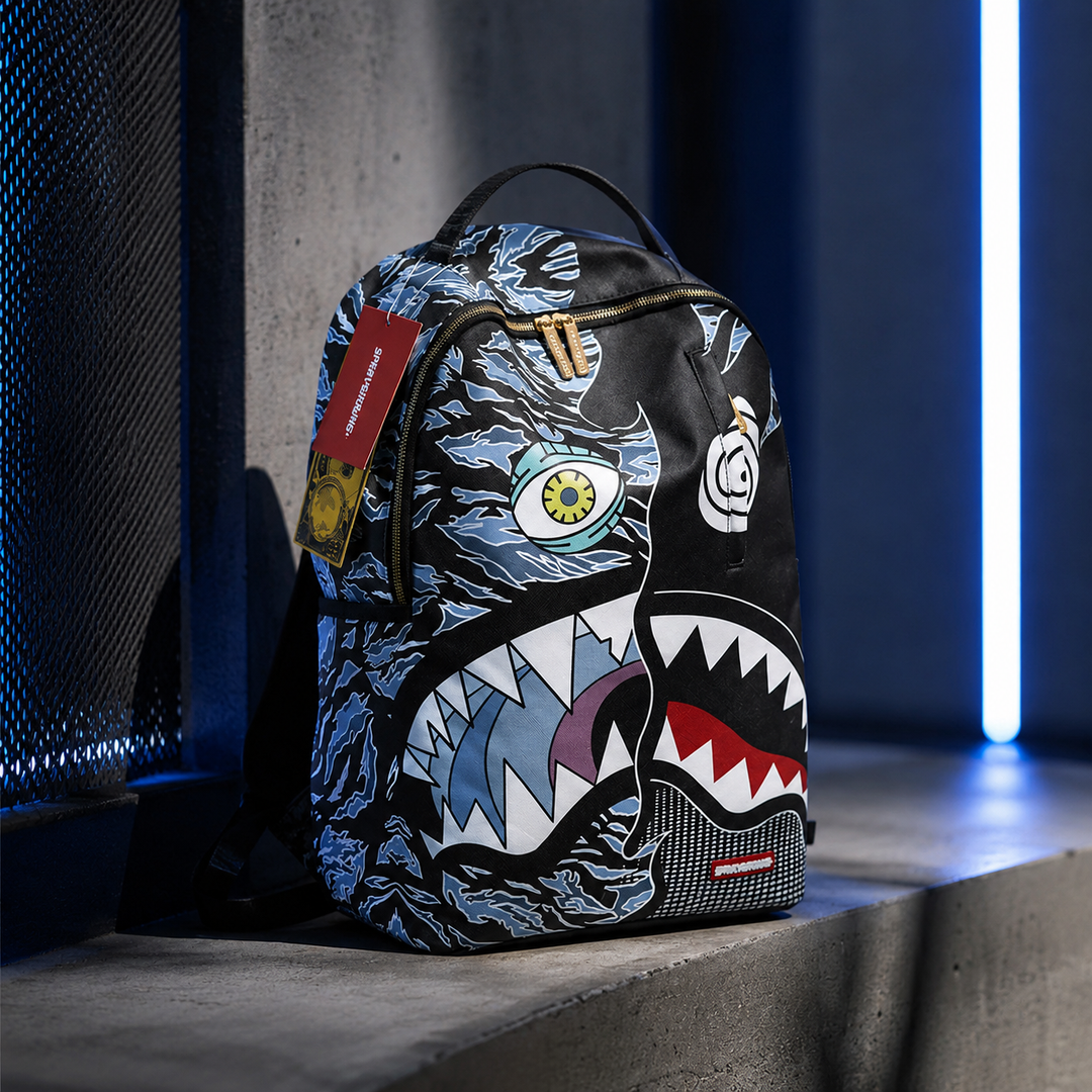 Shark Mouth School Backpack Large Capacity Glow in the Dark Bag for Teens