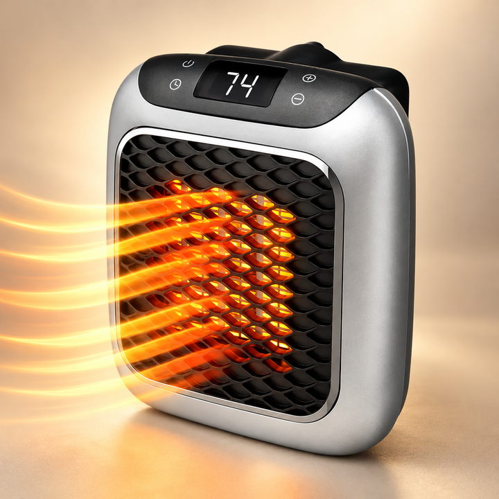 Mini Electric Heater 800W Portable Ceramic Space Heater Remote Timer