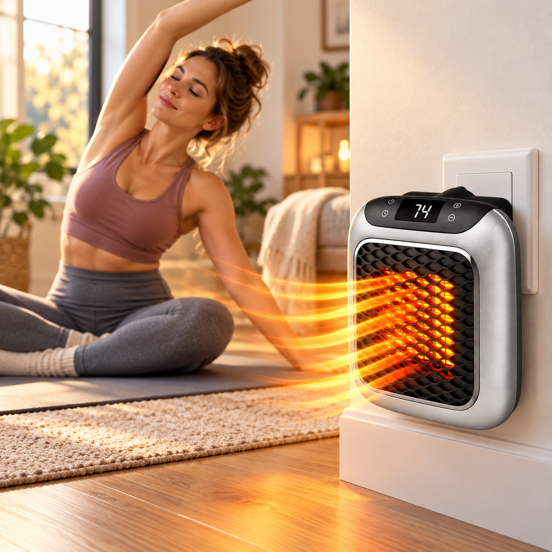 Mini Electric Heater 800W Portable Ceramic Space Heater Remote Timer