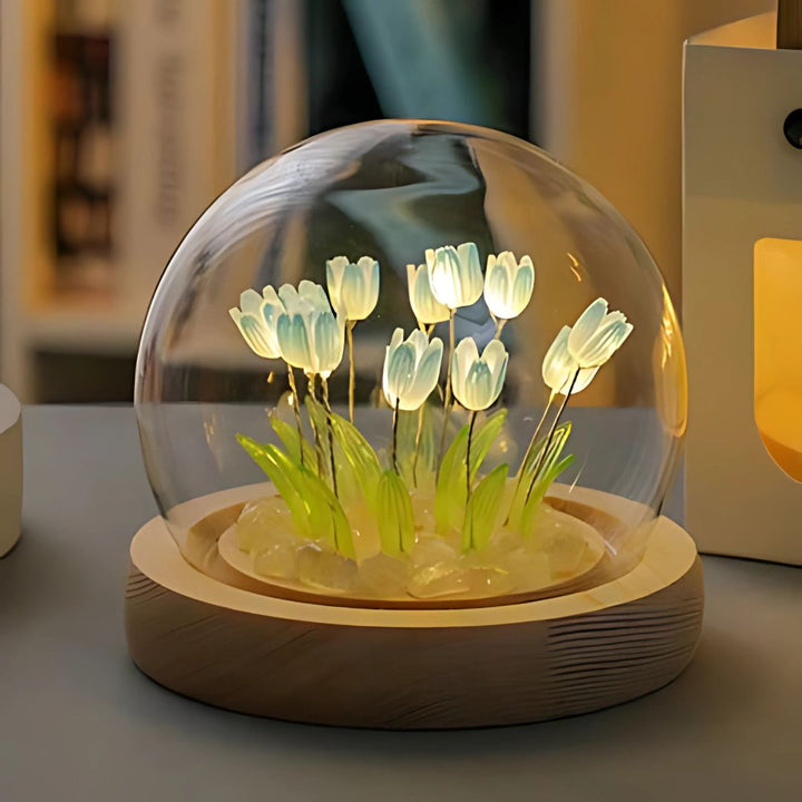 Tulip Shaped LED Flush Mount Ceiling Light Fixture