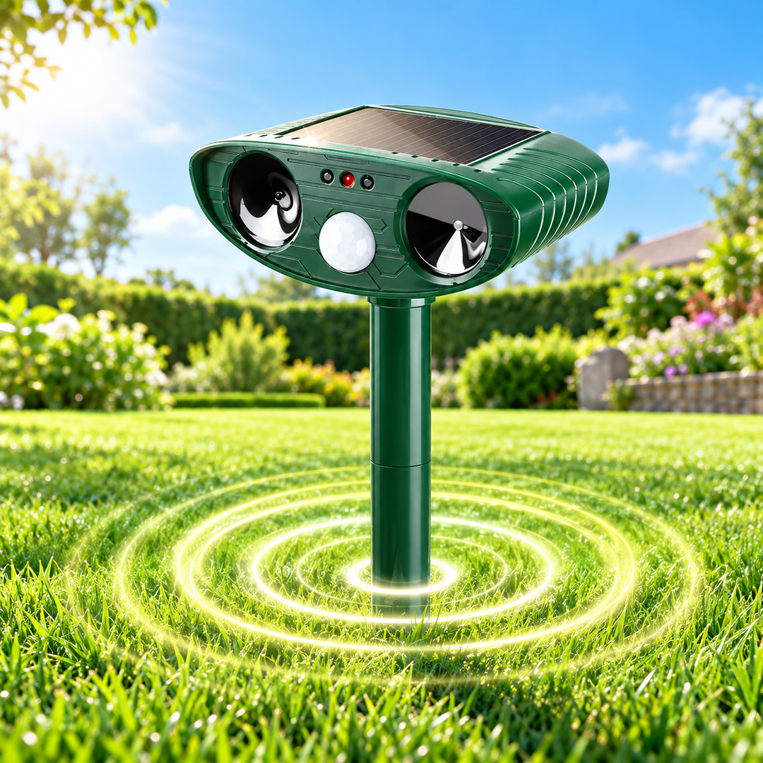 Solar Ultrasonic Animal Repeller Cat Fox Deterrent for Garden