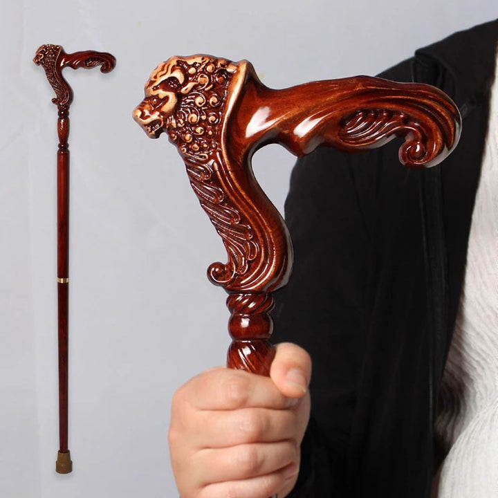 Wooden Straight Walking Cane Adult Mobility Support Stick