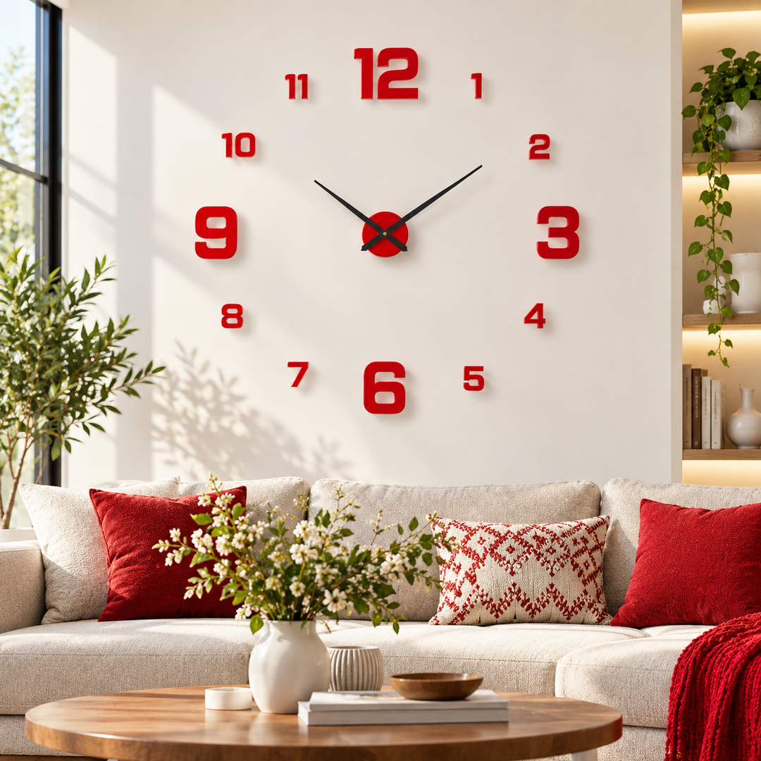 Modern Statement Wall Clock Large Decorative Clock for Living Room