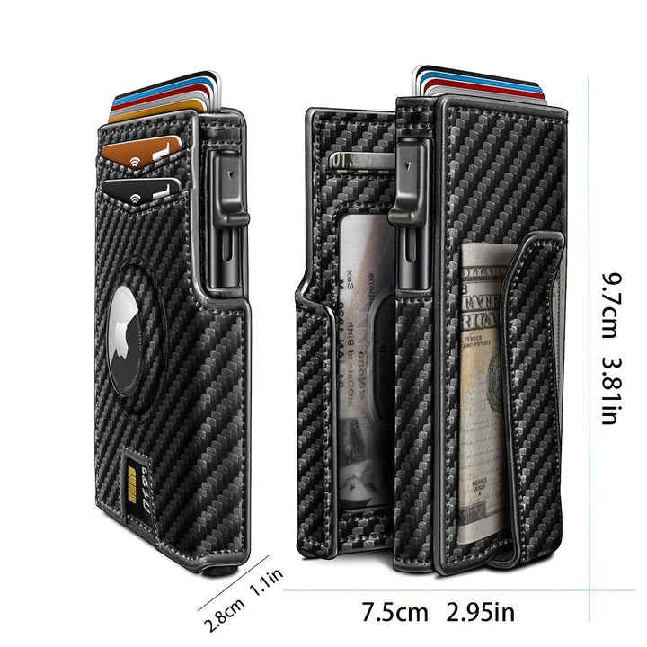 Metal RFID Wallet with Automatic Pop-Up and Airtag Slot