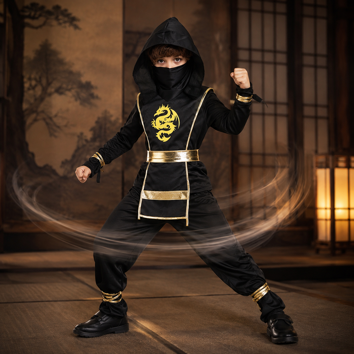 Kids Ninja Costume Muscle Bodysuit Halloween Boys